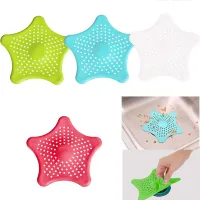 1Pcs Kitchen Waste Bathroom Sink Filter Sewer Star Outfall Strainer Anti-blocking Kitchen Sink Waste Bathroom Drain Hair Catcher Colanders Food Strain