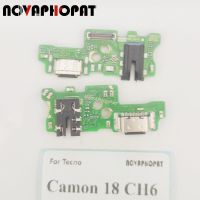 Novaphopat สำหรับ Tecno Camon 18 CH6 CH6n แจ็คช่องเสียบปลั๊กแท่นชาร์จยูเอสบีไมค์ไมโครโฟนบอร์ดชาร์จสายเคเบิลงอได้