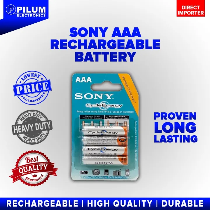 SONY AAA RECHARGEABLE BATTERY TRIPLE A CYCLE ENERGY MULTIUSE