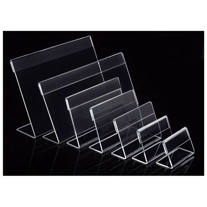 Acrylic Name Card Holder L-Shape Clear Acrylic Table Sign Price Tag ...