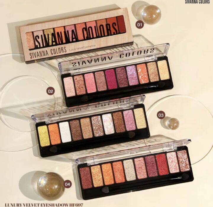 sivanna-colors-hf697-อายแชโดว์พาเลทท์-10-สี-เนื้อดินน้ำมัน-พิกเม้นท์สีแน่นชัดติดทน-เนื้อครีมนิ่มเด้ง-มีทั้งสีแมทท์และชิมเมอร์-มีให้เลือก-4-เบอร์