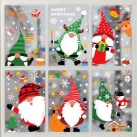 Christmas Window Decal Santa Claus Snowflake Stickers Winter Wall Decals For Kids Rooms New Year Christmas Window Decorations