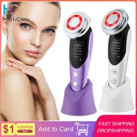 7 In1 Radio Frequency EMS Face Massager Facial Cleansing Skin Rejuvenation Hot Compress Remover Wrinkle Skin Care Beauty Machine