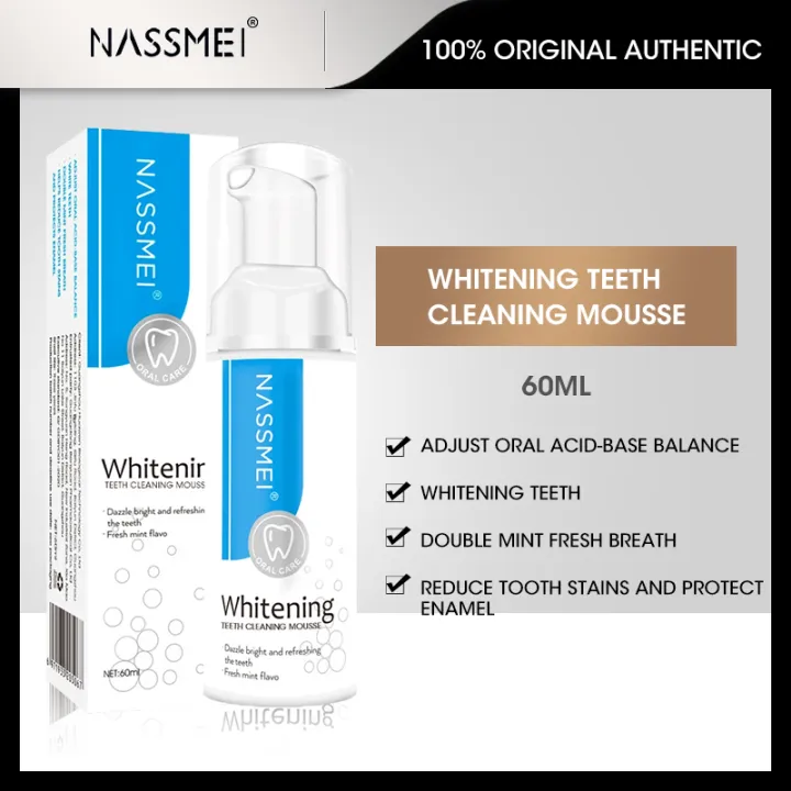 NASSMEI Mousse Toothpaste Whitening Teeth Cleaner Fresh Mint Flavor