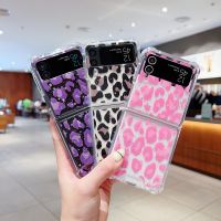 Clear Case Women TPU Leopard Stars Sparkle Glitter Anti-Scratch Shockproof Prot ective Cover for Samsung Galaxy ZFlip 4/ZFlip 3