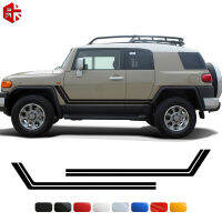 2ชิ้นสำหรับโตโยต้า FJ Cruiser 2007-2022 XJ10รถตกแต่งร่างกายลายแข่งกีฬาประตูด้านข้างลายกระโปรงรูปลอกสติ๊กเกอร์