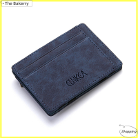 [The Bakerry] ผู้ชายใหม่ชาย PU หนังขนาดเล็ก Magic Wallet ซิปเหรียญธนาคารผู้ถือบัตร