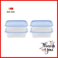 กล่องอาหาร KECH 9001 0.6 ลิตร สีฟ้า แพ็ค 4 ชิ้นFOOD CONTAINER KECH 9001 0.6L LIGHT BLUE 4PCS **สามารถออกใบกำกับภาษีได้ค่ะ**