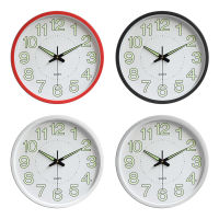 12 Inch Luminous Minimalist Wall Clocks Circular Silent Quartz Glowing Number Hanging Clocks Home Bedroom Living Room Decoration