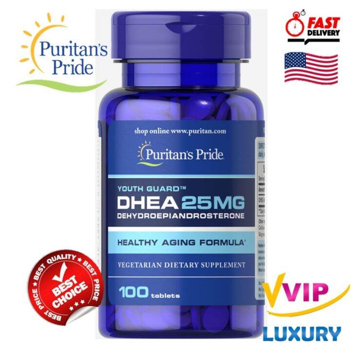 New Puritan’s Pride Dhea 25 Mg 100 Tablets Th