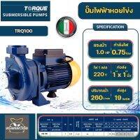 TORQUE ปั๊มน้ำหอยโข่ง รุ่น TRQ100 750วัตต์ 220V 1แรงม้า ท่อออก 1.5X1.5นิ้ว HEADMAX 19เมตร มีระบบป้องกันมอเตอร์ไหม้ ปั๊มไฟฟ้า สูบน้ำ ดูดน้ำ