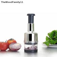 (hotx) Stainless Steel Manual Onion Chopper Garlic Crusher Pressing Food Cutter Slicer TheWoodFamily11