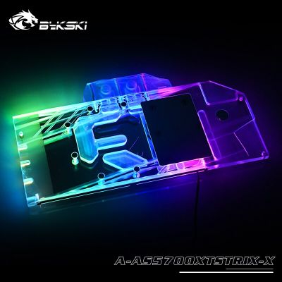 Bykski Gpu Water Block ใช้สำหรับ ASUS ROG STRIX RX5700XT O8G Gaming/full Cover ทองแดงหม้อน้ำบล็อก/3PIN 5V A-RGB/4PIN 12V RGB