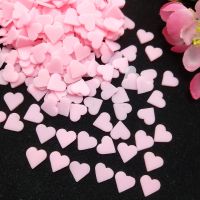 50g/Lot 8mm Pink Heart Polymer Clays For DIY Crafts Plastic Klei Mud Particles Slime Filler Slices Accessories