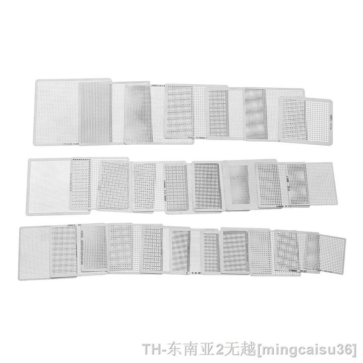 hk-bga-reballing-27pcs-directly-heating-stencils-holder-template-fixture-jig-for-game-consoles-laptop-repair