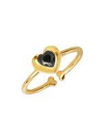 Vetiver Pearl New Mini black heart ring แหวนเงินแท้ หินอาเกต คัตติ้งหัวใจ ตัวเรือนเงินแท้ ชุบทอง18k หินแท้ ของแท้ จัดส่งไว