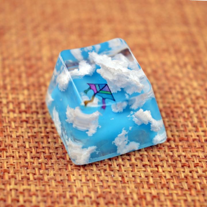 resin-backlight-keycap-mx-mechanical-personality-sky-and-white-clouds-1u-key