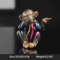 Style 2 Arsthec Banksy Monkey Gorilla Resin Statue Sculpture Street Art Craft Desk Figurines For Interior Home Decoration Accessories