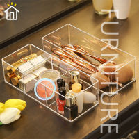 ⚡FT⚡Clear Acrylic Makeup Layered Storage Box Dressing Table Cosmetic Lipstick Finishing Grid Box Desktop Drawer Storage Compartment