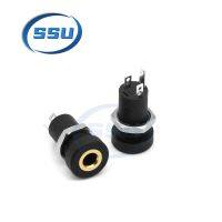 5PCS PJ392A 3.5MM Audio Jack Socket 3 Pole Black Stereo Solder Panel Mount Gold With Nuts PJ-392A