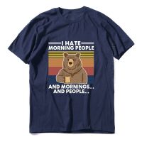 Men T Shirt Cotton Camping Bear I Hate Morning People Vintage MenS T-Shirt Xs-3Xl Male Tops Casual Short Sleeve 【Size S-4XL-5XL-6XL】