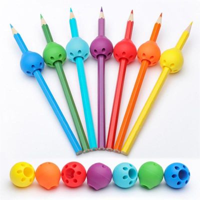 Holder Pen Aid Writing Training Kids Gripfingerthree Needs Silicone Handwriting Triangle Special Grips Drawing Correct Gripper