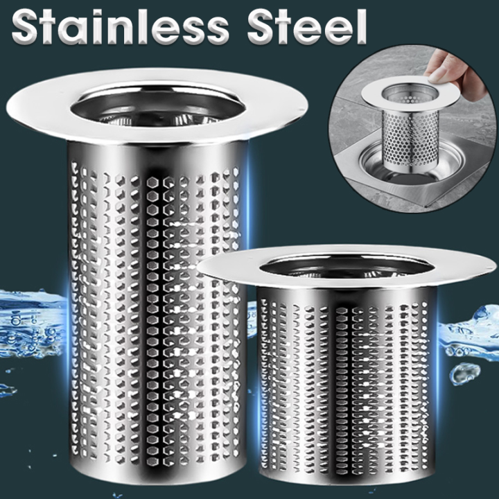 Stainless Steel Floor Drain Filter Mesh Kitchen Bathroom Sink Anticlog Filter Bathtub Hair