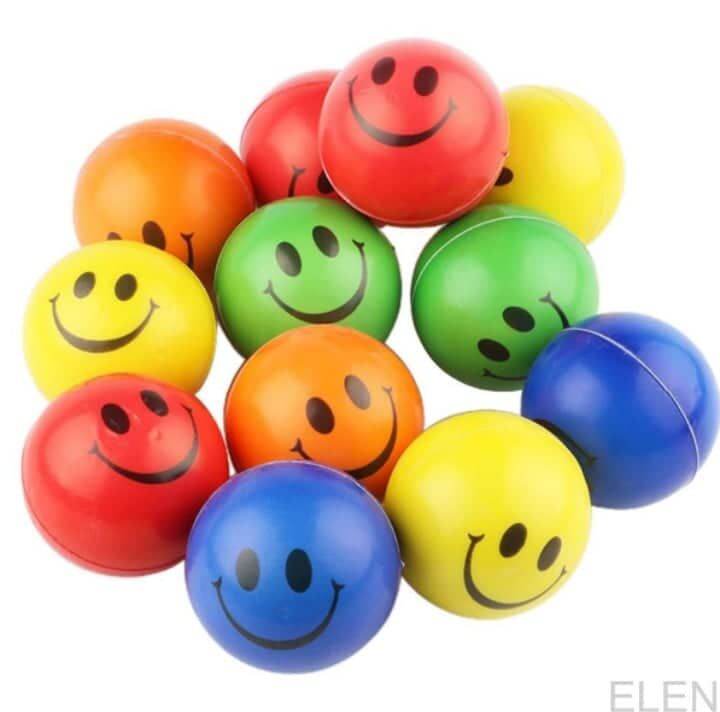 12pcs/1pack Stress Ball Set For Kids And Adults Soft Foam Ball Smiley ...