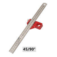 30cm12 Inch Scribing Ruler Adjustable 90 Degrees Scale Ruler Measuring Marking Gauge Woodworking Right Angle Ruler with Stop