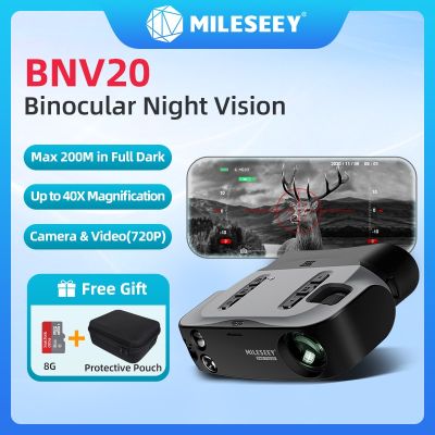 Mileseey BNV20กล้องส่องทางไกลมองเห็นกลางคืนดิจิตอลอินฟราเรด2 In 1พร้อมกล้องขอบเขตสำหรับล่าสัตว์มืดสนิทสูงสุด200ม. 8ก. บัตร TF