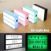 ASYMME วันเกิด ขนาด A6 แบตเตอรี่ AA การรวม LED DIY ไฟกลางคืน กล่องไฟ ไลท์บ็อกซ์โรงภาพยนตร์ กล่องไฟ