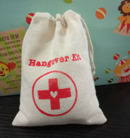 Hangover Kit Wedding Favor Drawstring Bag 12x15cm(4.75"x6") 15x20cm(6"x8") Pack of 30 Cotton Gift Packaging Pouch