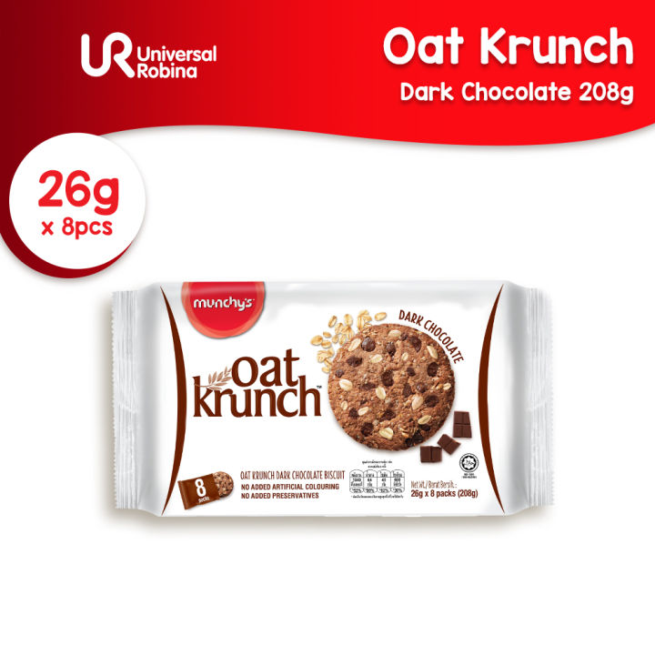 Munchy's Oat Krunch Dark Chocolate Cookie 208g (26g x 8 sachets ...