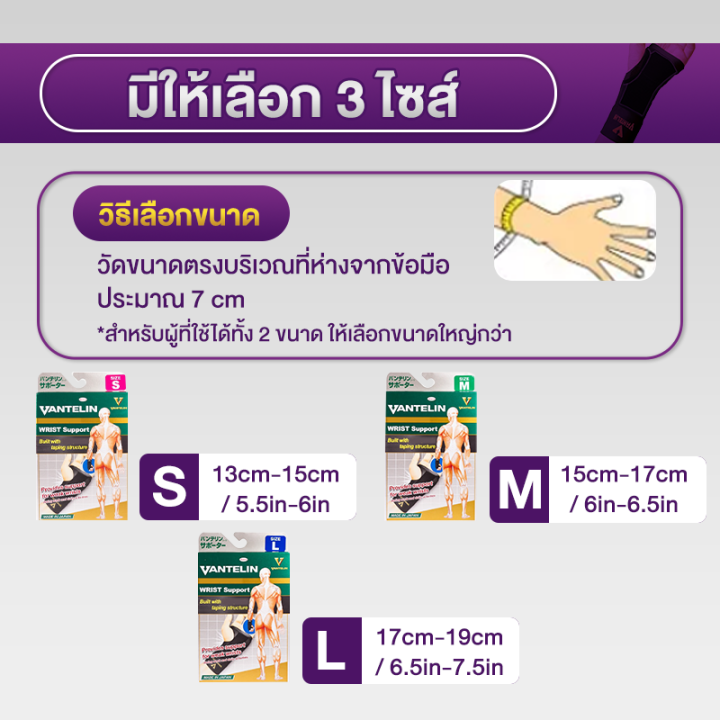 allwell-อุปกรณ์ซัพพอร์ตพยุงข้อมือ-vantelin-supports-wrist-นำเข้าจากประเทศญี่ปุ่น