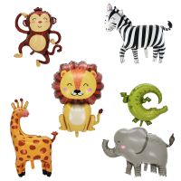 Large Animal Foil Balloons Monkey Lion Zebra Elephant Giraffe Crocodile Balloon Childrens Day Birthday Party Decorations