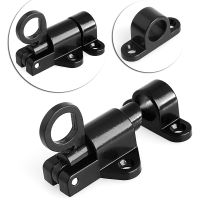 【LZ】◘✖  Aluminum Door Latch Lock Window Gate Security Pull Ring Spring Bounce Door Bolt Safety Latch Hasp Sliding Lock Black