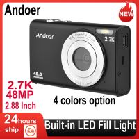 Andoer 2.7K Digital Camera Compact Video Camcorder 48MP Auto Focus 2.88 Inch IPS Screen 16X Zoom Built-in LED Fill Light