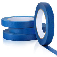 Blue Painters Tape Paint Tape Blue Tape for Painting Automotive Walls Packing Removable Free Residue, 4 Rolls