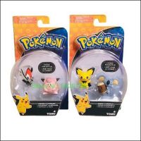 TAKARA TOMY Pokemon WCT Go Game Pikachu Charizard ฟิกเกอร์โปเกมอนคลิปพกพาไปโปเกบอลชุดเข็มขัด PVC ตุ๊กตาขยับแขนขาได้ Mainan