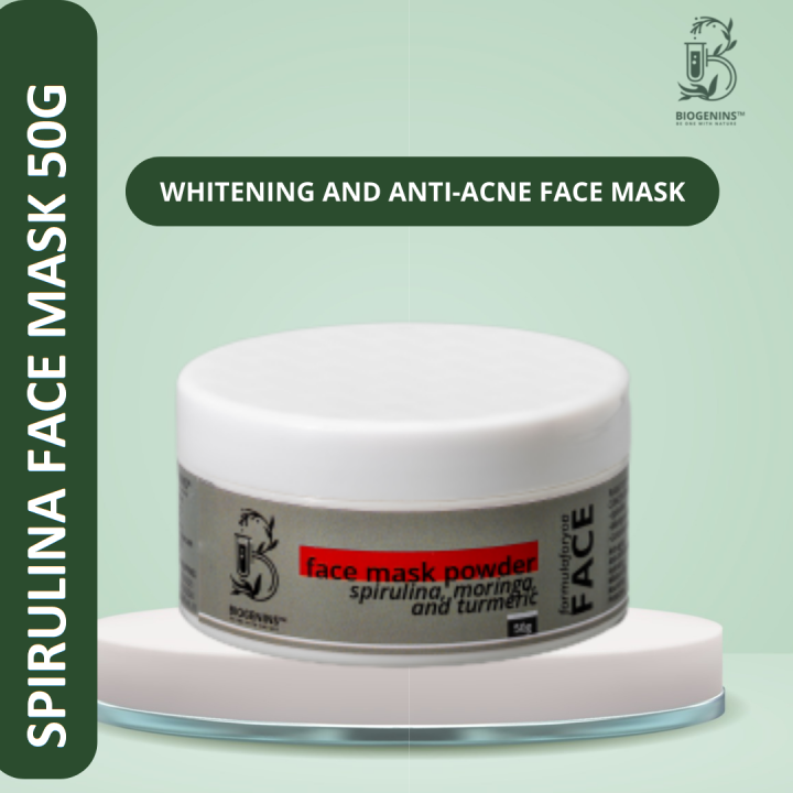 Biogenins Spirulina Face Mask powder 50g (whitening, antiacne) Lazada PH