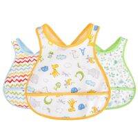 【YD】 Baby Children Boy Bibs New Toddler Resistant Short Sleeve Smock Feeding Apron