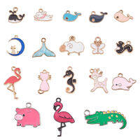 1Box Alloy Enamel Pendants Animal Theme Mixed Color 74x72x17mm 72pcs/box