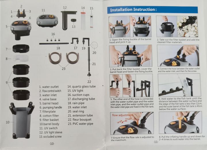 sobo-sf-1000f-lamp-7w-ฆ่าเเชื้อโรค-กรองนอกตู้ปลา-1000-l-h-สำหรับตู้ขนาด-30-36-นิ้ว