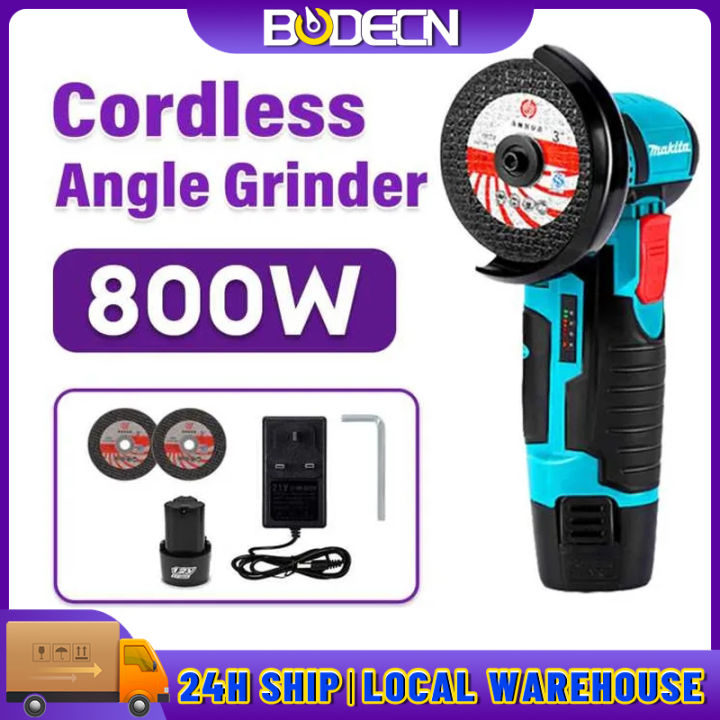 Brushless Cordless Angle Grinder, 12V 19500rmp Mini Grinding Machine Power  Tool Rechargeable Polisher Angle Grinder Cutter Grinding Machine