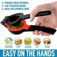 Metal 2-In-1 Squeezer - Hand Juicer Lemon Squeezer - Max Extraction Manual Juicer