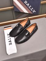 TOP☆[Actual Picture/In Stock ] Original Ballys Solid Color Men Loafer Shoes Leather Slip-on Flats Handmade Man Casual Driving Shoes Drive Luxury Leisure