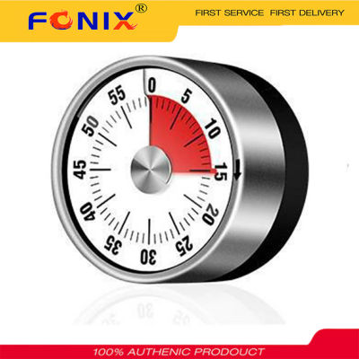 FONIX ระบบแม่เหล็กนาฬิกาจับเวลาทำครัวแบบแมนนวลนาฬิกาดิจิตอลตั้งเวลาปลุกชุดประกอบอาหารสแตนเลสสตีล60นาที