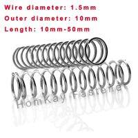 10/20 Pcs 304 Stainless Steel Compression Spring WD 1.5mmxOD 10mmxLength 10mm 50mm Release Pressure Spring