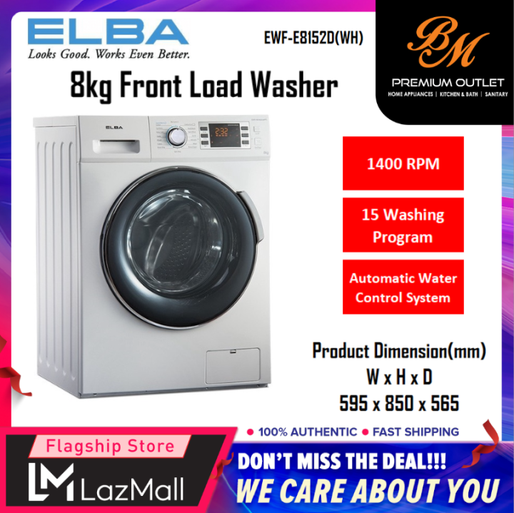 Elba 8kg Front Load Washing Machine [ EWFE8152D(WH) ] Lazada