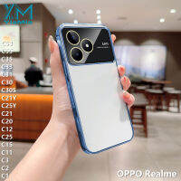 YiaMia เคสโทรศัพท์แฟชั่นสำหรับ OPPO Realme C55 C53 C35 C33 C31 C11 C30 C30S C21Y C25Y กล้องกันฝุ่น C21หน้าต่างขนาดใหญ่ C20 C25 C12ฟิล์มชุบโลหะด้วยไฟฟ้าหรูหราฝาครอบโทรศัพท์เนื้อนิ่ม TPU